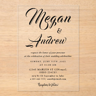 Invitaciones acrílicas Bodas modernas