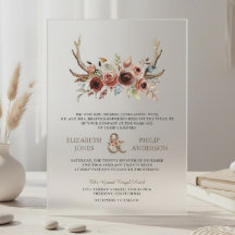 Boho Antlers Terracotta Boda Floral