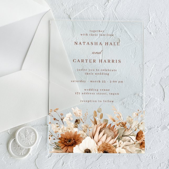 Invitaciones Acrílicas Boho Blooms Wedding (Subido por el creador)