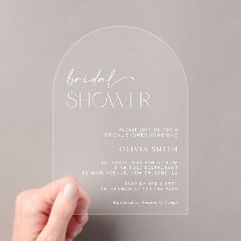 Invitaciones Acrílicas Boho mínimo, ducha Minimalista y moderna de novia