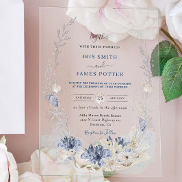 Invitaciones Acrílicas Boho Moda Beach Destination Hampton Boda