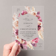 Boho Pampas Pink Grass Floral Boda