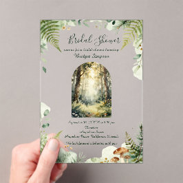 Invitaciones Acrílicas Bosque Encantado Acuarela despedida de soltera boh