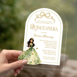 Invitaciones Acrílicas Bosque encantado Quinceanera 15 cumpleaños