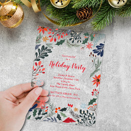 Invitaciones Acrílicas Botánicos elegantes de invierno para Navidad