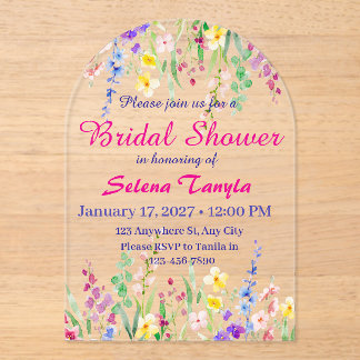 Invitaciones Acrílicas Bridal Shower Invitation Card