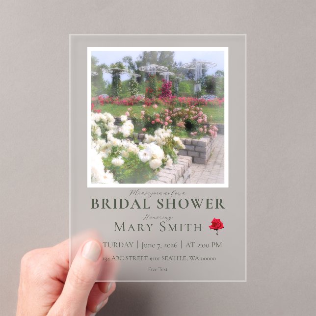 Invitaciones Acrílicas Bridal Shower (Rose Garden) (Insitu (portátil))