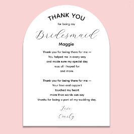 Invitaciones Acrílicas Bridesmaid Thank You Poem from Bride