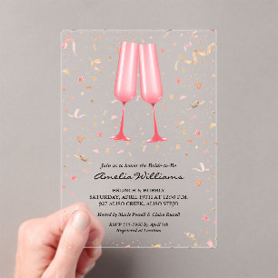 Invitaciones Acrílicas Brunch Champán Desayuno Nupcial