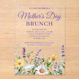 Invitaciones Acrílicas Brunch del Día de la Madre en la frontera acuática