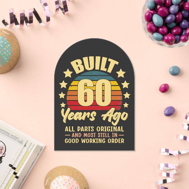 Invitaciones Acrílicas Built 60 Years Ago All Parts Original 60 Birthday (Insitu (Celebración))