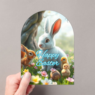 Invitaciones Acrílicas Bunny de primavera