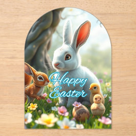 Invitaciones Acrílicas Bunny de primavera