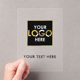Invitaciones Acrílicas Business Gold Logo Modern Minimalist Branded