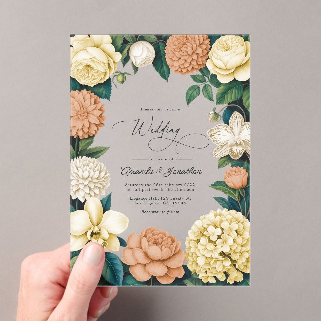 Invitaciones Acrílicas Buttercream, Vanilla Silk & Soft Apricot Wedding (Insitu (portátil))