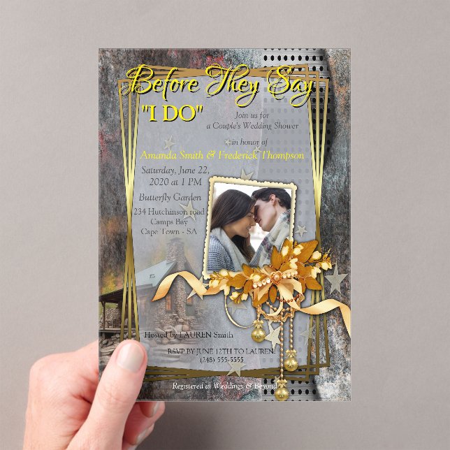 Invitaciones Acrílicas Cabina de piedra de familia rusa (Insitu (portátil))