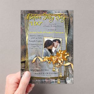 Invitaciones Acrílicas Cabina de piedra de familia rusa