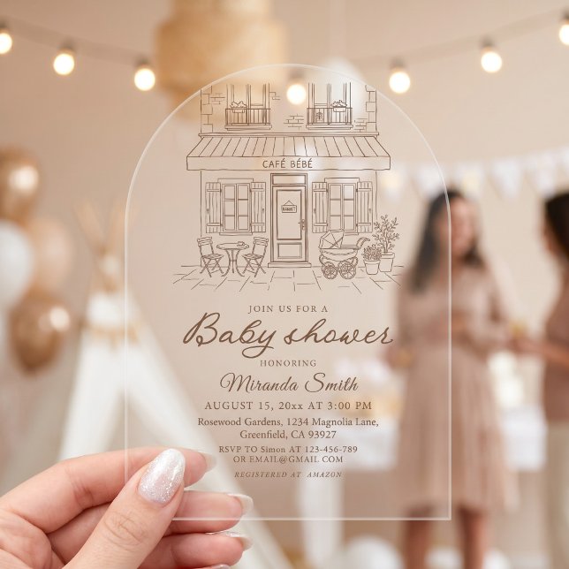 Invitaciones Acrílicas Cafe Bebe Baby Shower  (Subido por el creador)
