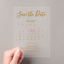 Invitaciones Acrílicas Calendario de acrílico Save the Date 