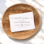 Invitaciones Acrílicas Caligrafía cardiaca Minimalista dulce marrón 16<br><div class="desc">¡Celebra un hito como ningún otro con esta elegante invitación a los dulces 16 de acrílico! El título Sweet Sixteen está bellamente diseñado en caligrafía caprichosa adornada con corazones encantadores, añadiendo un toque lúdico y sofisticado. Combinada con un refinado tipo de letra serif en un cálido color marrón, esta invitación...</div>