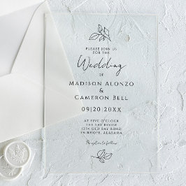 Invitaciones Acrílicas Caligrafía Romántica Clásica Moderna