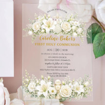 Cáliz de Primera Comunión Floral Lirios Blancos
