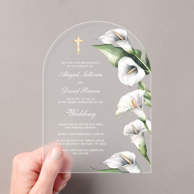 Invitaciones Acrílicas Calla Lilies Arch Wedding (Insitu (portátil))