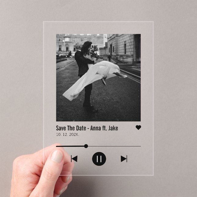 Invitaciones Acrílicas Canción musical de portada única de álbumes (Insitu (portátil))