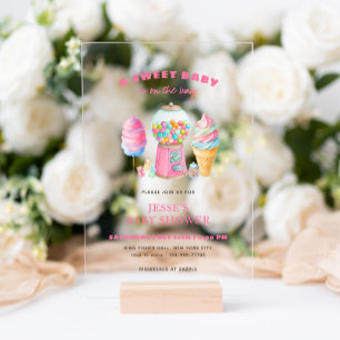Invitaciones Acrílicas Candy Pink Una dulce fiesta de baby shower está en
