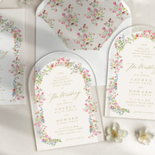Invitaciones Acrílicas casamiento romántico arcos florales en el jardín d
