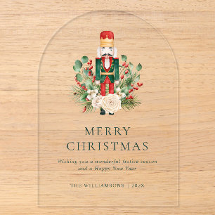Invitaciones Acrílicas Cascanueces Navideño Verdor Festivo