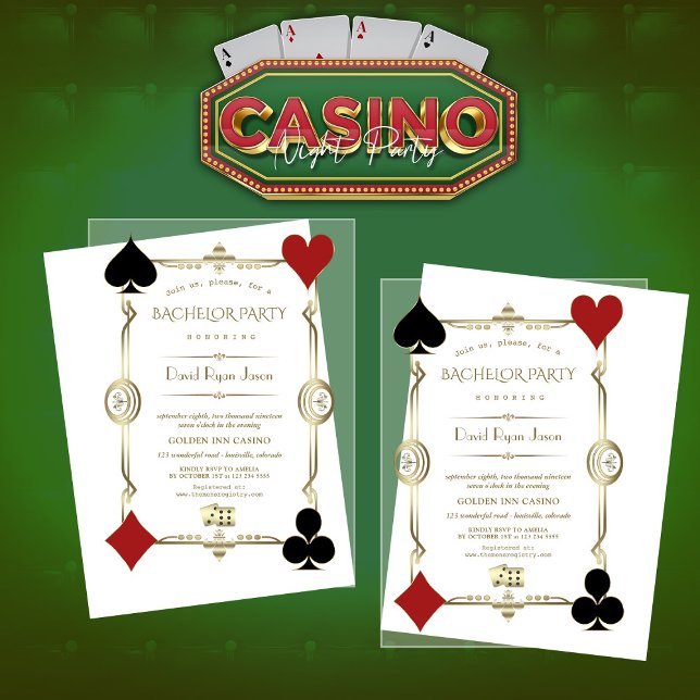 Invitaciones Acrílicas Casino Night Great Gatsby Bacheler Party (Subido por el creador)