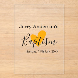 Invitaciones Acrílicas Catholic baptism kids modern simple QR minimal