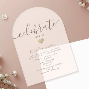 Invitaciones Acrílicas Celebra Con La Recepción De Bodas De Los Ee.Uu.