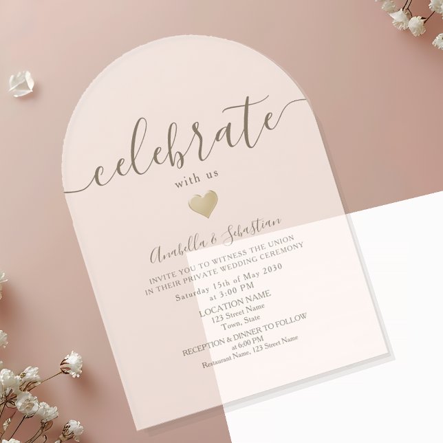 Invitaciones Acrílicas Celebra Con La Recepción De Bodas De Los Ee.Uu. (Subido por el creador)