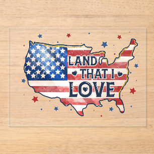 Invitaciones Acrílicas Celebra tu orgullo americano con este hermoso