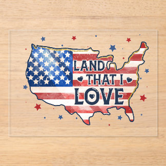 Invitaciones Acrílicas Celebra tu orgullo americano con este hermoso
