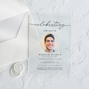 Invitaciones Acrílicas Celebración De La Vida Foto Celebración De La Vida