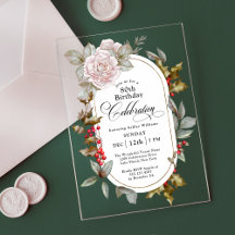 Celebración femenina floral del 80 cumpleaños en d