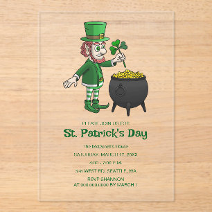 Invitaciones Acrílicas Celebrar el Día de San Patricio