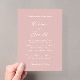 Invitaciones Acrílicas Celine Pink Elegant Wedding