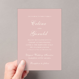 Invitaciones Acrílicas Celine Pink Elegant Wedding