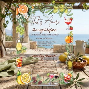 Invitaciones Acrílicas Cena de Ensayo de Cítricos Italianos y Brunch Domi