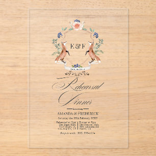 Invitaciones Acrílicas Cena de Ensayo Transparente y Caprichosa del Bosqu
