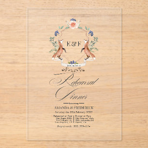 Invitaciones Acrílicas Cena de Ensayos de Woodland Trascendentes