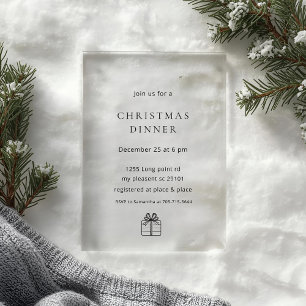 Invitaciones Acrílicas Cena de Navidad Minimalista Moderna