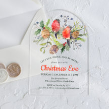 Cena de Nochebuena Acuarela Floral de Camachuelo