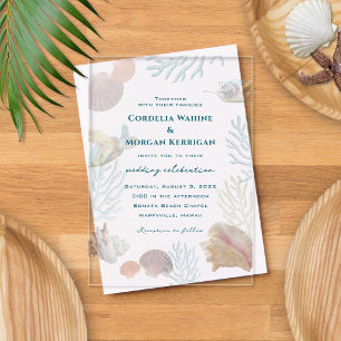 Invitaciones Acrílicas Ceremonia de Boda en Mares Vivos