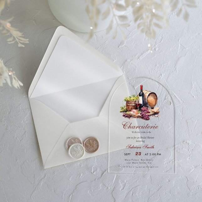 Invitaciones Acrílicas Charcuterie con la novia para ser ducha nupcial (Subido por el creador)