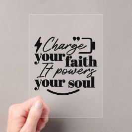 Invitaciones Acrílicas Charge Your Faith – Christian Inspirational Quote